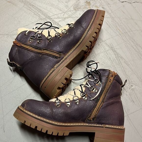 Size 9 Custom Purple Glitter Sparkle Hiking Boots Winter Boot - Picture 2 of 4